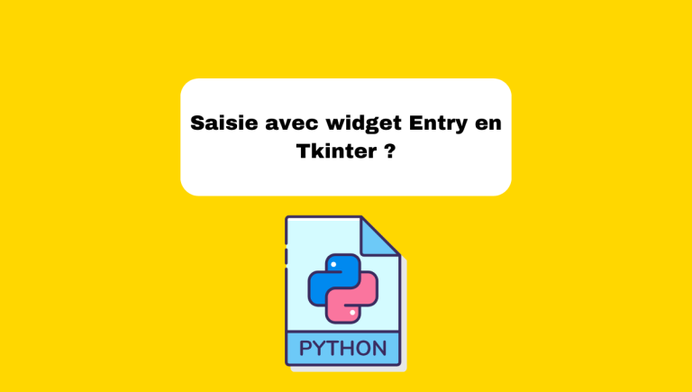 6.6 Saisie avec le Widget Entry en Tkinter